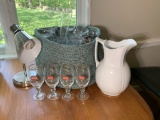 Stemware, Ironstone Pitcher, Basket & More