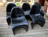 5 Alphaville Design Fiberglass Chairs - Vern Panton style