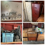 Filing Cabinets, 3 Wooden Storage Cabinets, Electronic Parts and More