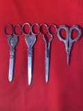 4 Pairs of Ornate Scissors. See Photos For Extra Details