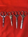 4 Pairs of Ornate Scissors. See Photos For Extra Details