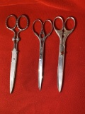 3 Pairs of Ornate Scissors.  See Photos For Extra Details