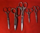 5 Pairs of Ornate Scissors.  See Photos For Extra Details