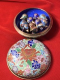 Enameled Thimbles with Enamel Box