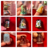 Hand Painted Glass Artisan Thimbles.  See Photos For Extra Details.