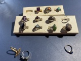 Group lot of gold and silver rings