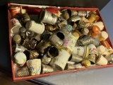 Large quantity misc. non silver vintage and antique sewing thimbles