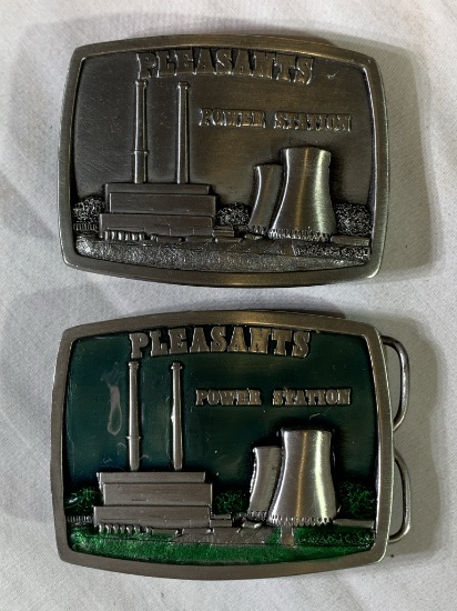 2 Collector Belt Buckles - Nuclear Plants