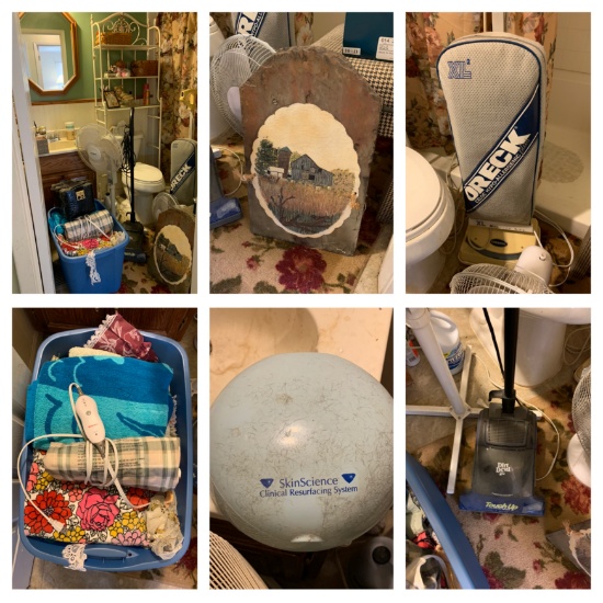 Bathroom Clean Out - Oreck, Fans, Shelf, Decorative Items & More