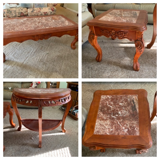 Coffee table, 2 Side Tables & Entry Table.  See Photos