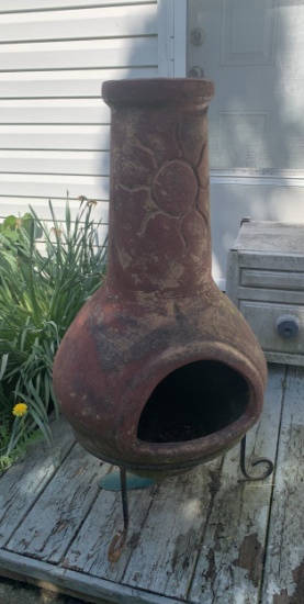 Pottery Chiminea With Stand