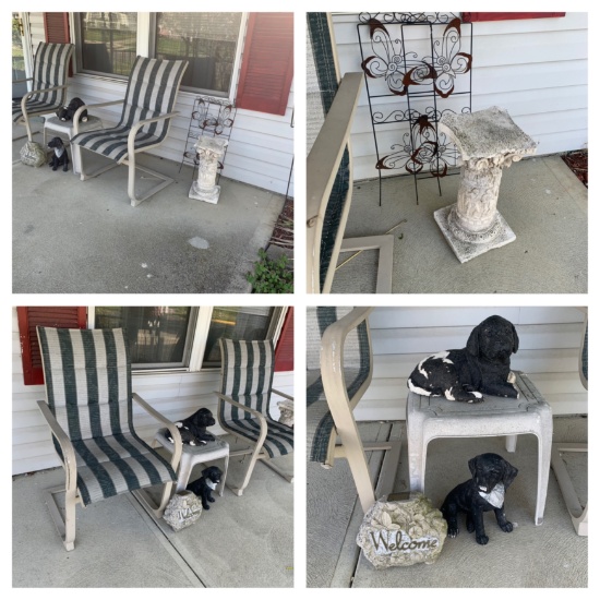 2 Patio Chairs, Plant Stand, Patio Table & More