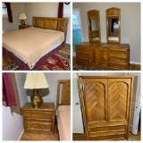 King Size Bed, Chest of Drawers, Dresser & Night Stand
