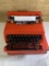 Olivetti Valentine Typewriter with Red Case.  Made in Spain.