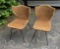 Woven Wicker Mid Century Modern Chairs.