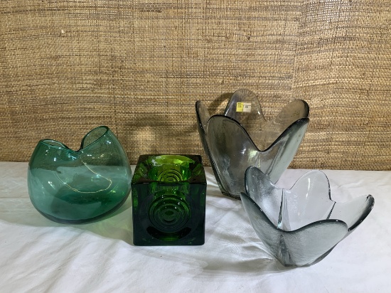 Viking Glass and 2 Pieces of Art Glass.