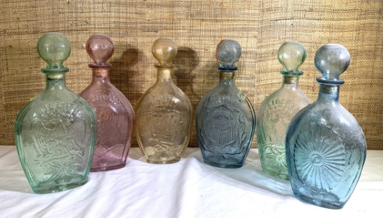 6 Lord Calvert Glass Decanters.