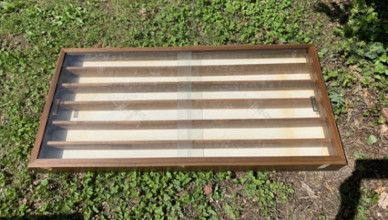MCM Glass Front Display Wall Case with Dovetailed Corners.