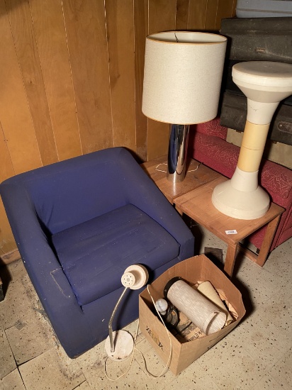 MCM Lamps, stool, chair, tables.