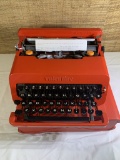 Olivetti Valentine Typewriter with Red Case.  Made in Spain.