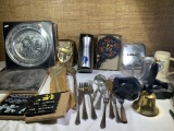 Pewter Decorative Plates, Flatware, Mid Century Ashtrays, & More.