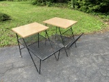 Pair of Mid Century Modern End Tables -metal and wood.