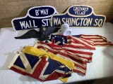 Cardboard Signs, Mini Flags, Eagle and Mug.