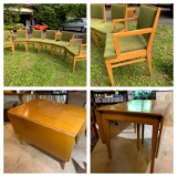 Beautiful Mid Century Modern Drop Leaf Dining Table and 6 Chairs.