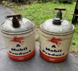 Vintage Mobil Oil Cans.