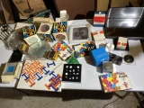 Table lot of vintage Op Art items and more.