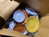 Box of Watertown Lifetime Ware dishes.