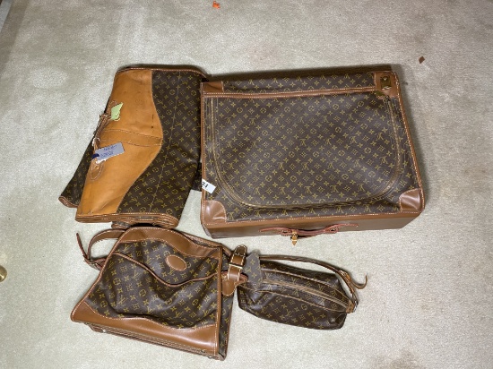 Group lot of vintage Louis Vuitton luggage