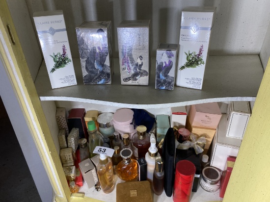 Cabinet lot of vintage perfume