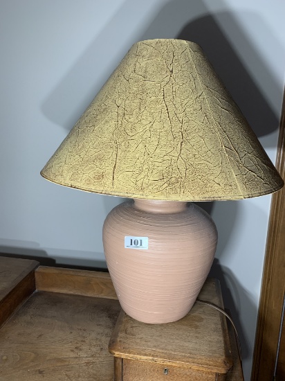 Vintage lamp with clay pot base