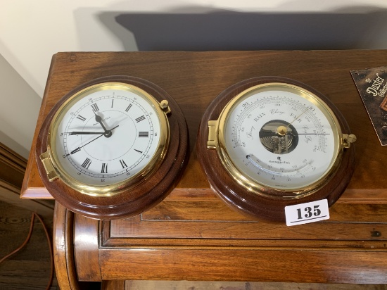 Vintage Abercrombie & Fitch Barometer and Clock