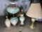 Group lot of lamps including antique gone with the wind