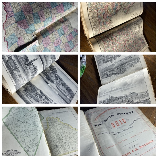 Rare 1875 Fayette County Ohio Historical Atlas