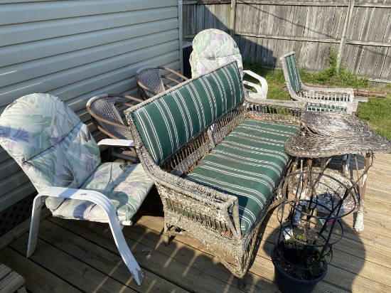 Group of older porch and outdoor furniture