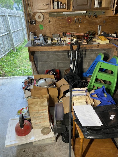 Group lot of tools and misc household items