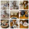 Decorative Glassware, Dolls, Lamp, Clocks, Sewing Box, Sewing Items & More