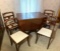 Antique Drop Leaf Dining Table with 4 Chairs and 1 Table Leaf