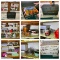 2 Small Painted Dressers, Contents of Upper Cabinets, Linens, Glassware & More