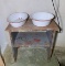 Primitive Style Table with Enamelware