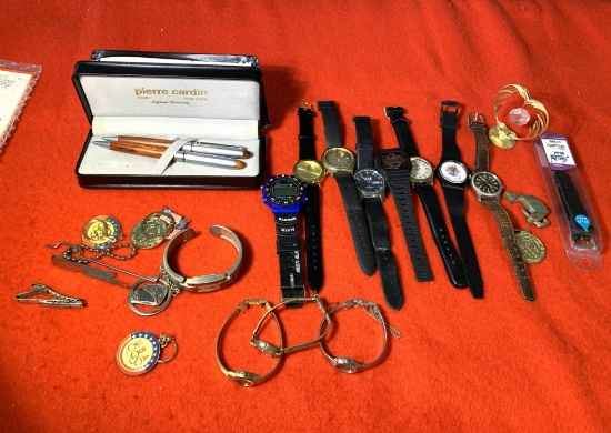 Great Group of Watches, Pens, Key Chains & More