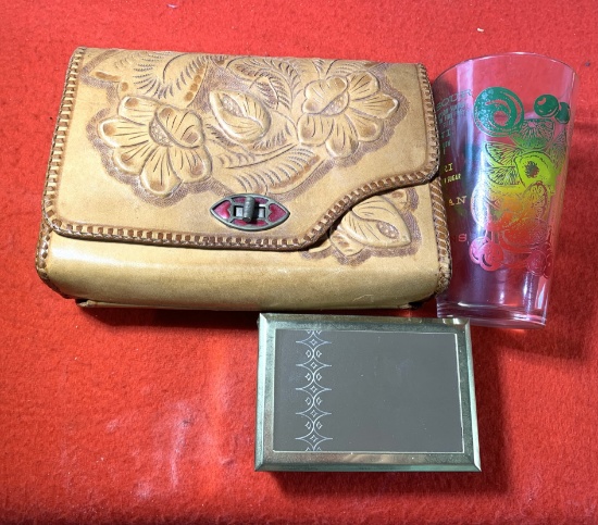 Vintage Purse, Drink Glass, & What-Not Box