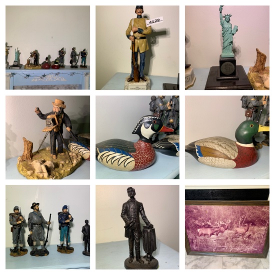 Decorative Statues & 2 Wood Ducks.  See Photos for more details