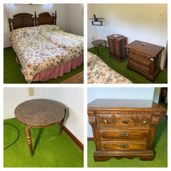 Master Bedroom Clean Out - King Size Headboard, Hamper, Side Table, TV Stand, & Night Stand