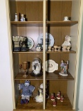 Contents of Cabinet - Decorative Glassware, Lefton Statue & More