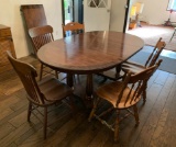 4 Ethan Allen Chairs, 2 Primitive Style Chairs & Dining Table