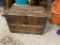 Antique military footlocker trunk